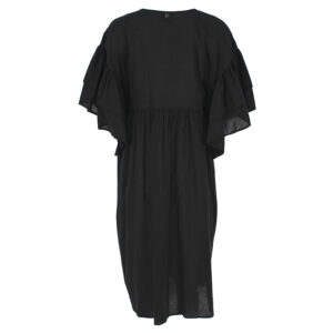 AGUDLOG-01 Μαύρο Midi Φόρεμα Με Βολάν Dixie