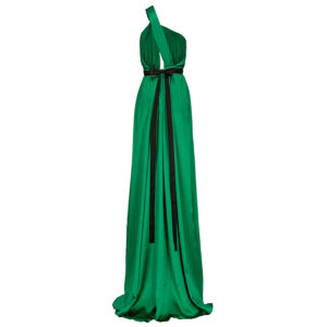 1N13K0A04F_X63-01 Anguria Μακρύ Πράσινο Σατέν Φόρεμα Pinko