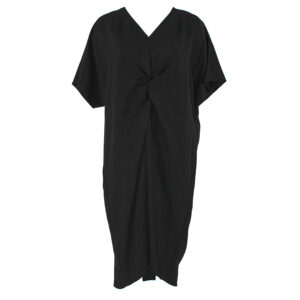 520022_BLK-00 Μαύρο Φόρεμα Καφτάνι Με Κόμπο Pirouette