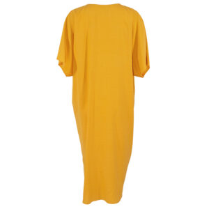 520022_YLW-01 Κίτρινο Φόρεμα Καφτάνι Με Κόμπο Pirouette