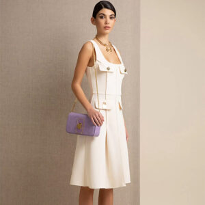 AB08922E2_193-mdl Λευκό Midi Φόρεμα Με Λουκέτα Elisabetta Franchi