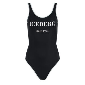ICE2WOP01_BLK-00 Μαύρο Ολόσωμο Μαγιό Με Logo Iceberg