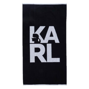 KL22TW01_BLK-00 K/Beachwear Μαύρη Πετσέτα Θαλάσσης 180x100 Karl Lagerfeld