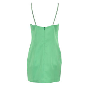 SP22762-01 Κοντό Πράσινο Φόρεμα Με Στρας Manolo