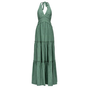 1G17JFY7V1_U33-00 Soragna Μακρύ Πράσινο Φόρεμα Μπροντερί Pinko