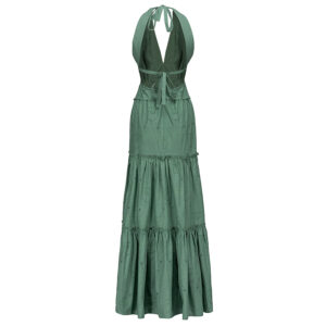 1G17JFY7V1_U33-01 Soragna Μακρύ Πράσινο Φόρεμα Μπροντερί Pinko