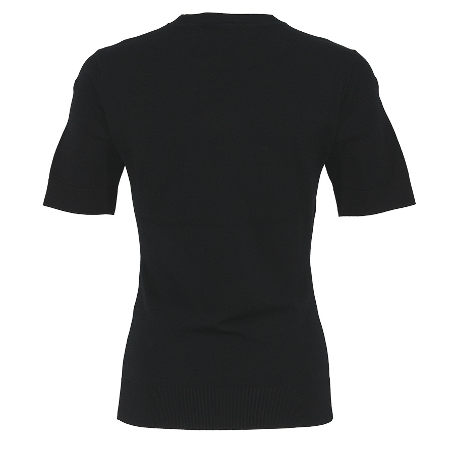 221W2005_999-01 Μαύρη Πλεκτή Μπλούζα Με Άνοιγμα Karl Lagerfeld