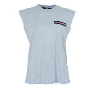 225W1713_356-00 Γαλάζιο T-Shirt Με Logo Karl Lagerfeld