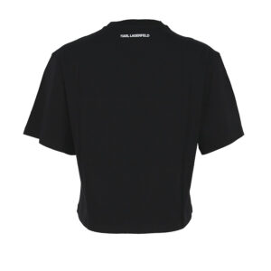 225W1716_999-01 Rue St-Guillaume Μαυρο Κροπ T-Shirt Karl Lagerfeld