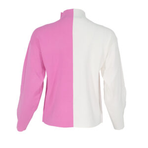 225W2005_103-01 Ροζ-Άσπρη Μπλούζα Με Μανίκια Puff Karl Lagerfeld