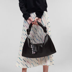 225W3056_999-mdl K/Knotted Μαύρη Τσάντα Ώμου Karl Lagerfeld