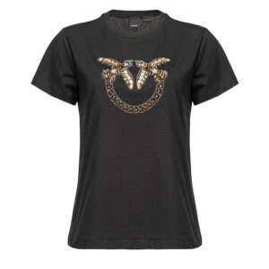 1G17XAY4LX_Z99-00 Quentin 5 Μαύρο T-Shirt Με Love Birds Pinko