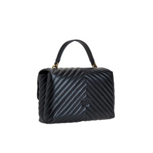1P22UMA03Z_Z99Q-01 Love Lady Puff Chevron Μαύρη Τσάντα Pinko