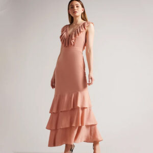 261704_PNK-mdl Ashleih Ροζ Φόρεμα Με Βολάν Ted Baker