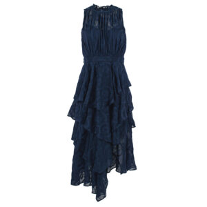 261711_BLU-00 Floryah Μπλε Κεντητό Ασύμμετρο Φόρεμα Ted Baker