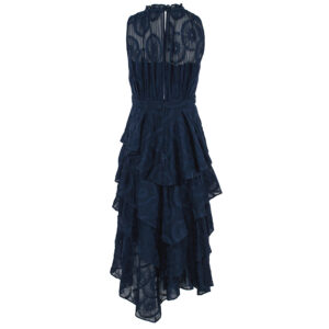 261711_BLU-01 Floryah Μπλε Κεντητό Ασύμμετρο Φόρεμα Ted Baker