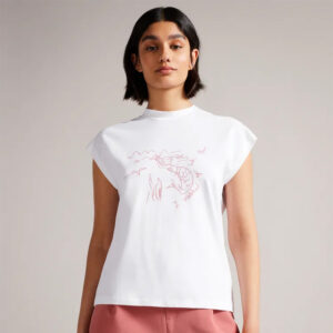 262908_WHT-mdl Mermada Άσπρο T-Shirt Με Σχέδιο Ted Baker