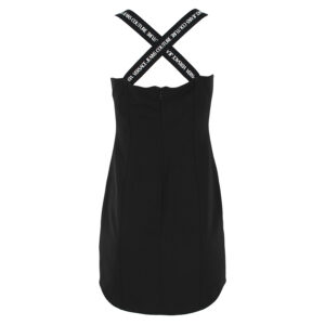 73HAO917-N0103_899-01 Κοντό Μαύρο Φόρεμα Cady Versace Jeans Couture