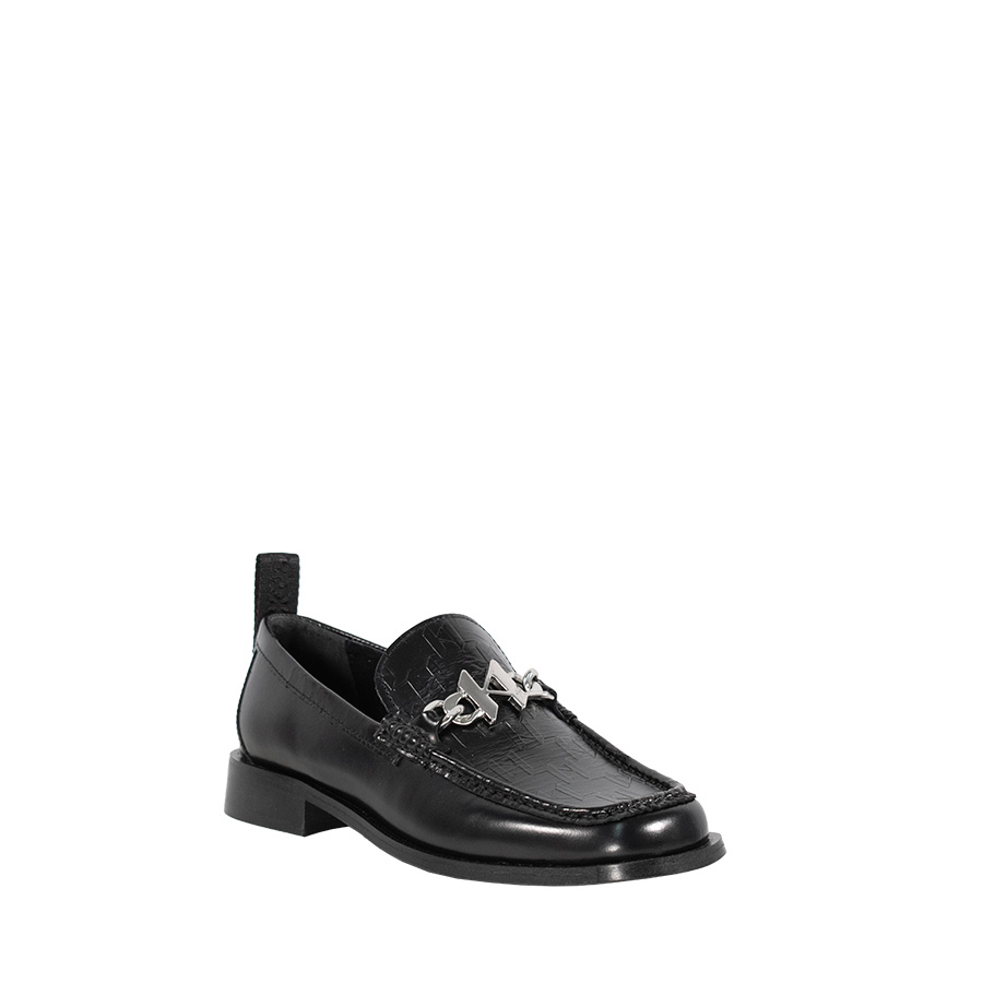 KL41335_000-01 Mokassino II Μαύρα Παπούτσια Με Μονόγραμμα Karl Lagerfeld