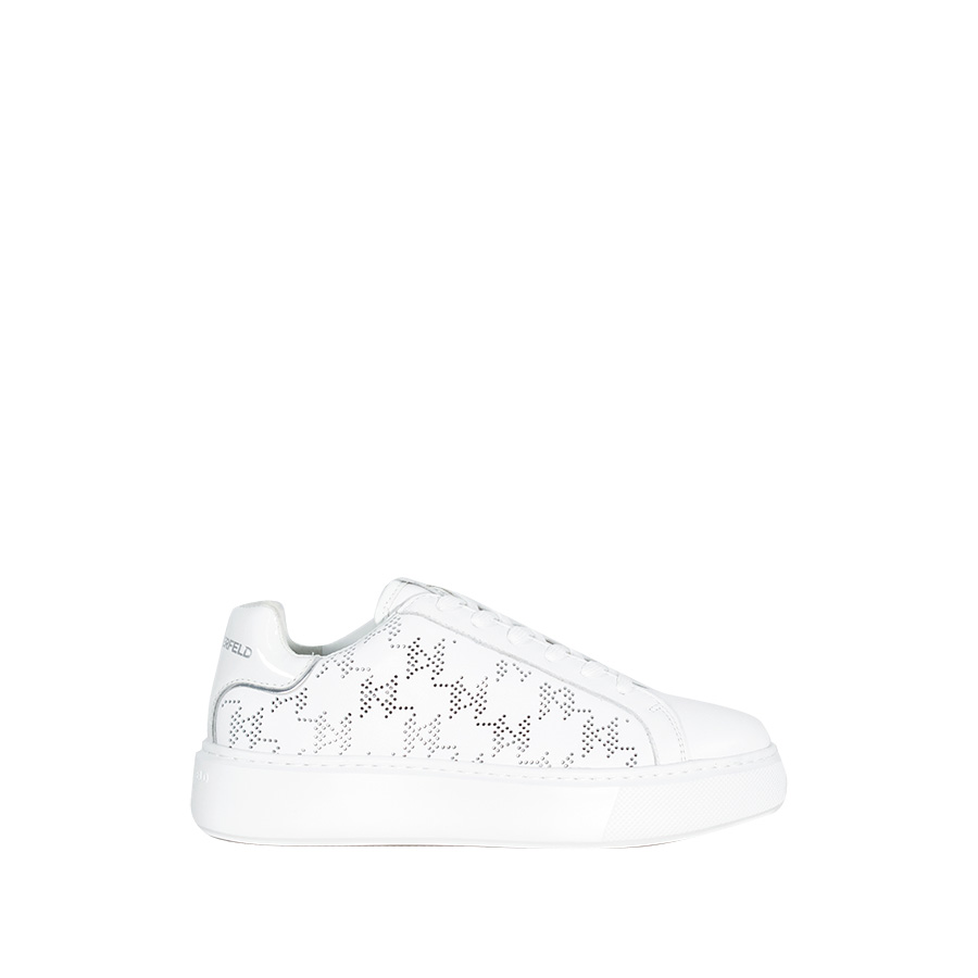 KL62224_011-00 Maxi Kup Άσπρα Sneakers Με Μονόγραμμα Karl Lagerfeld