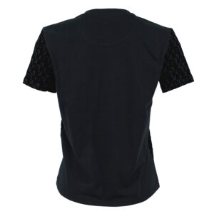 MA01926E2_110-01 Μαύρο T-Shirt Με Ανάγλυφό Logo Elisabetta Franchi