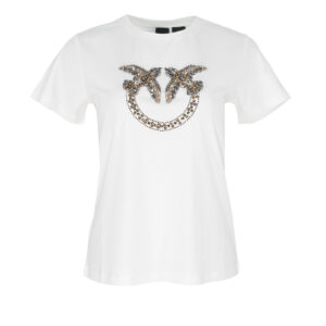1G17XAY4LX_Z15-00 Quentin 5 Άσπρο T-Shirt Με Love Birds Pinko