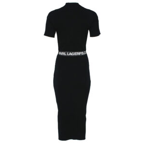 225W1350_999-01 Midi Μαύρο Πλεκτό Φόρεμα Karl Lagerfeld