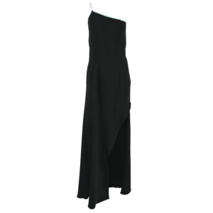 FR23379_BLK-00 Μακρύ Μαύρο Φόρεμα Με Άνοιγμα manolo