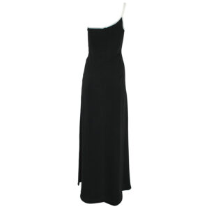 FR23379_BLK-01 Μακρύ Μαύρο Φόρεμα Με Άνοιγμα manolo
