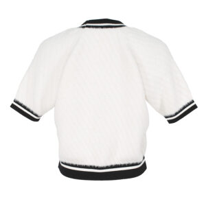 MK63M26E2_360-01 Άσπρο Πλεκτό T-Shirt Με Κουμπιά elisabetta franchi