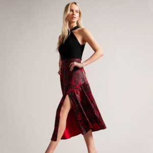 263702_BLK-mdl Rosieo Μαύρο-Κόκκινο Φόρεμα ted baker