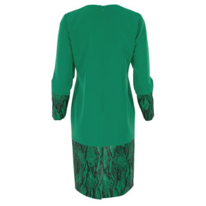 607522_GRN-01 Πράσινο Φόρεμα Με Λεπτομέρειες Δέρμα Φιδιού pirouette