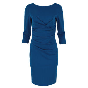 CFC0110643003_BLU-00 Μπλε Midi Φόρεμα Με Σούρες rinascimento