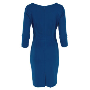 CFC0110643003_BLU-01 Μπλε Midi Φόρεμα Με Σούρες rinascimento