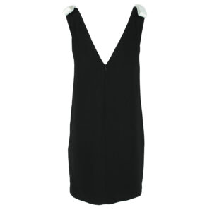 LH23959_BLK-01 Κοντό Μαύρο Φόρεμα Με Άσπρες Κορδέλες manolo