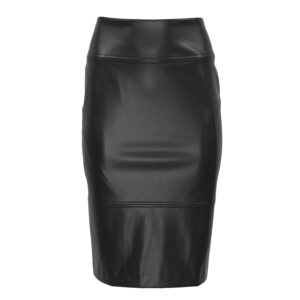 075.00.01.013_BLK-00 Μαύρη Φούστα Pencil Δερματίνης forel