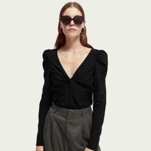 168852_5122-mdl Μαύρη Μπλούζα Με Κόμπο scotch and soda