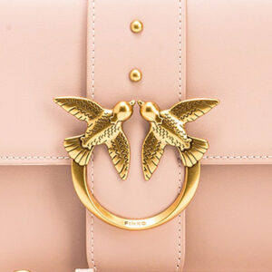 1P22TSY5H7_O81Q-02 Love Classic Icon Simply 15 Ροζ Δερμάτινη Τσάντα Pinko