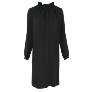 601522_BLK-00 Μαύρο Φόρεμα Σάκος Με Λαιμό Σούρα pirouette