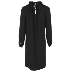 601522_BLK-01 Μαύρο Φόρεμα Σάκος Με Λαιμό Σούρα pirouette