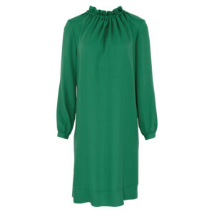 601522_GRN-00 Πράσινο Φόρεμα Σάκος Με Λαιμό Σούρα pirouette