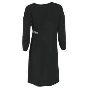 603022_BLK-01 Μαύρο Φόρεμα Με Τρέσσα-Σούρα pirouette