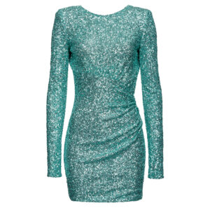 100129Y5LQ_V88-00 Palmarola Κοντό Πράσινο Φόρεμα Παγιέτα pinko