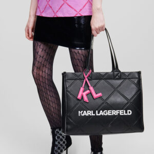 230W3030_999-mdl K/Skuare Μαύρη Καπιτονέ Τσάντα Με Logo karl lagerfeld