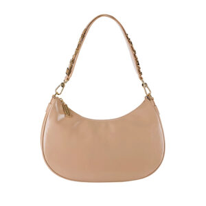 BS04A31E2_390-00 Μπεζ Τσάντα Με Χρυσό Logo elisabetta franchi