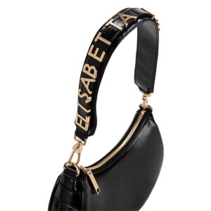 BS05A31E2_110-02 Μαύρη Τσάντα Με Χρυσό Logo elisabetta franchi