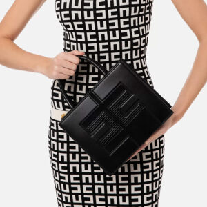BS12A31E2_110-mdl Μικρή Μαύρη Τσάντα Shopper Με Logo elisabetta franchi