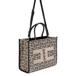 BS25A31E2_468-02 Μπεζ Raffia Τσάντα Shopper elisabetta franchi