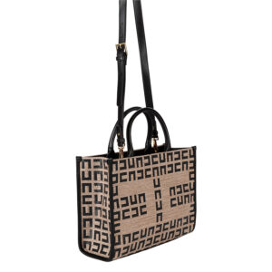 BS26A31E2_468-02 Μπεζ Raffia Μικρή Τσάντα Shopper elisabetta franchi