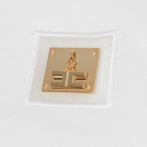 MA01631E2_270-02 Άσπρο T-Shirt Με Απλίκα elisabetta franchi